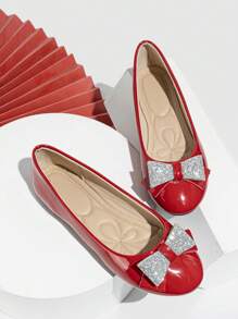 2024 年新款轻柔微风风格女士舒适低帮平底鞋 - 紅色 - 查看 1