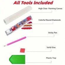 1pc Diy 5d Diamond Painting Full Drill Cartoon Dragon Mosaic Artwork Wall Decor Without Frame - Multicolor - View 8