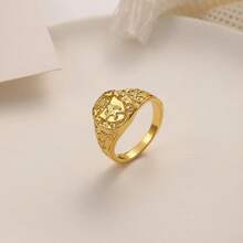 European And American Style Luxury Personalized Carved Lion Head & Crown Pattern Ring For Men, Suitable For Event Wearing