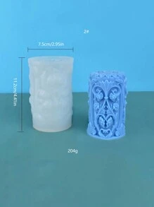 1入組花朵和浮雕羅馬柱矽膠模具diy手工藝品 - 白色 - 查看 5