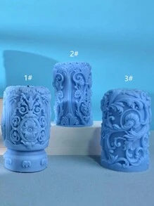 1入組花朵和浮雕羅馬柱矽膠模具diy手工藝品 - 白色 - 查看 1