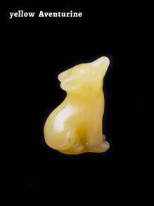 1個天然石狼雕刻治療雕像靈氣寶石工藝品,家居桌面裝飾禮物