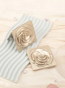 1PC Exquisite Square Folding Makeup Mirror With Rose Pattern, 2X Magnification High-Definition Glass, Perfect Gift For Beloved Mom, Aunt, Grandmother, Daughter, Niece, Sister, Bride, And Bridesmaid On Special Occasions Such As Holidays, Birthdays, Weddings, Mother's Day, And Valentine's Day, Compact Mirror, Pocket Small Vanity Mirror, Living Room Home Bedroom - Multicolor - View 3
