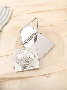 1PC Exquisite Square Folding Makeup Mirror With Rose Pattern, 2X Magnification High-Definition Glass, Perfect Gift For Beloved Mom, Aunt, Grandmother, Daughter, Niece, Sister, Bride, And Bridesmaid On Special Occasions Such As Holidays, Birthdays, Weddings, Mother's Day, And Valentine's Day, Compact Mirror, Pocket Small Vanity Mirror, Living Room Home Bedroom - Multicolor - View 8