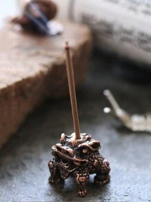 1pc Red Copper Colored Alloy Kirin Incense Holder - Copper - View 5