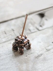 1pc Red Copper Colored Alloy Kirin Incense Holder - Copper - View 4