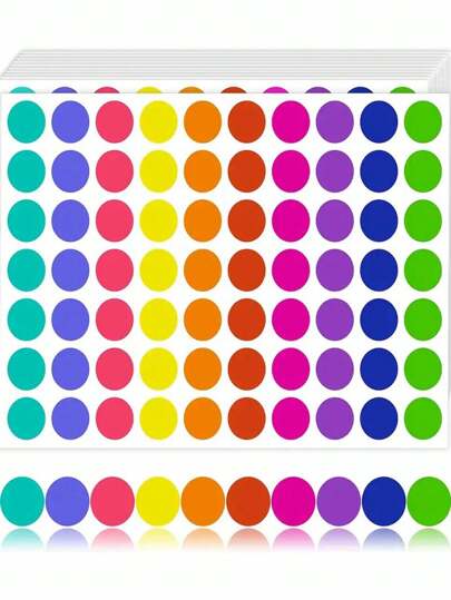 700pcs/1400pcs/2100pcs/Set Colorful Coded Round Dot Labels, Assorted 10 Colors Coded Round Dot Stickers, Office & Student School Supplies