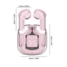採用in-ear觸控設計的led顯示屏低延遲無線耳機,附帶麥克風 - 黑色 - 查看 9
