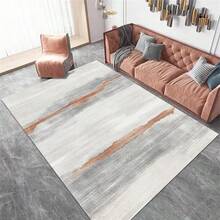 1入組可水洗柔軟羊毛地墊,防滑大面積地毯,假開司米毛豪華風格,適用於客廳