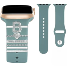 6入組硅膠帶裝飾環和alphabet Abc設計,兼容38mm蘋果手錶 - 彩色 - 查看 19