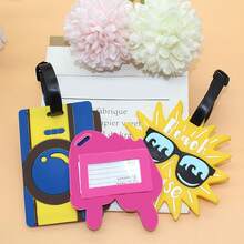 3pcs/Set Cartoon Camera, Sunshine & Pineapple Luggage Tags, Pvc Soft Rubber Name Tag For Traveling, Outdoors - Multicolor - View 6