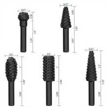 5/10pcs Woodworking Rotary Files, Grinding Heads, Carving Knives, Woodworking Filet Tool, Woodworking Artifact, Embossing Tool - Black - View 7