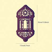 1pc Wooden Carving Pattern Wall Decor Hanging Lamp, Attic Shaped LED Wall Hanging Decoration Light, Holiday Decoration Lamp, With Self-Adhesive Hook, Laser Engraved UV Printed Wooden Hanging Plaque Holiday Home Decor Wall Sticker Hanging Accessory, 2AAA Batteries Powered (Not Included) Light Up Your Life ZH0806 - Redwood - View 6