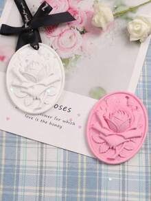 1pc Rose Shaped Silicone Mold For Diy Hanging Tag Making - White - View 3