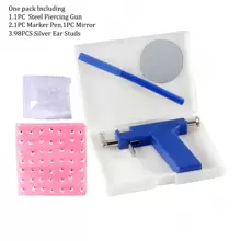 99pcs Professional Ear Piercing Gun Set - Includes About 98pcs Steel Ear Studs, 1 PC Pierce Tool, And Navel Body Piercing Gun - Perfect For Ear, Nose, And Navel Piercings Professional Ear Piercing Gun Kit