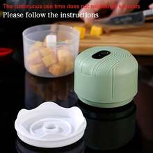 Electric Mini Garlic Chopper, Multifunctional Food Processor, Garlic Mincer, Onion Chopper, Meat Grinder, Usb Charging - White - View 5