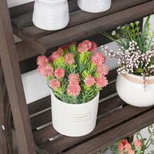 Wooden Ladder Shelf, 4 Tier Plant Stand Flower Display Stand Folding Wooden Ladder Storage Rack Shelf Unit Corner Book Shelves Indoor Outdoor Plant Ladder Racks - Brown - View 9