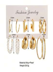 Set Of Hoop Earrings Alloy Jewelry Big Set Gifts For Women Simple Elegant Style Daily Casual Earrings Set Halloween