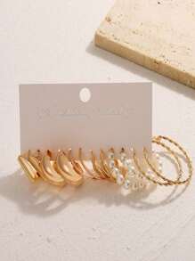 Set Of Hoop Earrings Alloy Jewelry Big Set Gifts For Women Simple Elegant Style Daily Casual Earrings Set Halloween