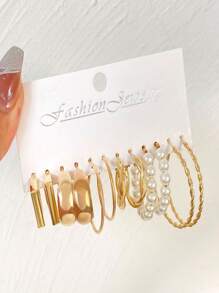 Set Of Hoop Earrings Alloy Jewelry Big Set Gifts For Women Simple Elegant Style Daily Casual Earrings Set Halloween