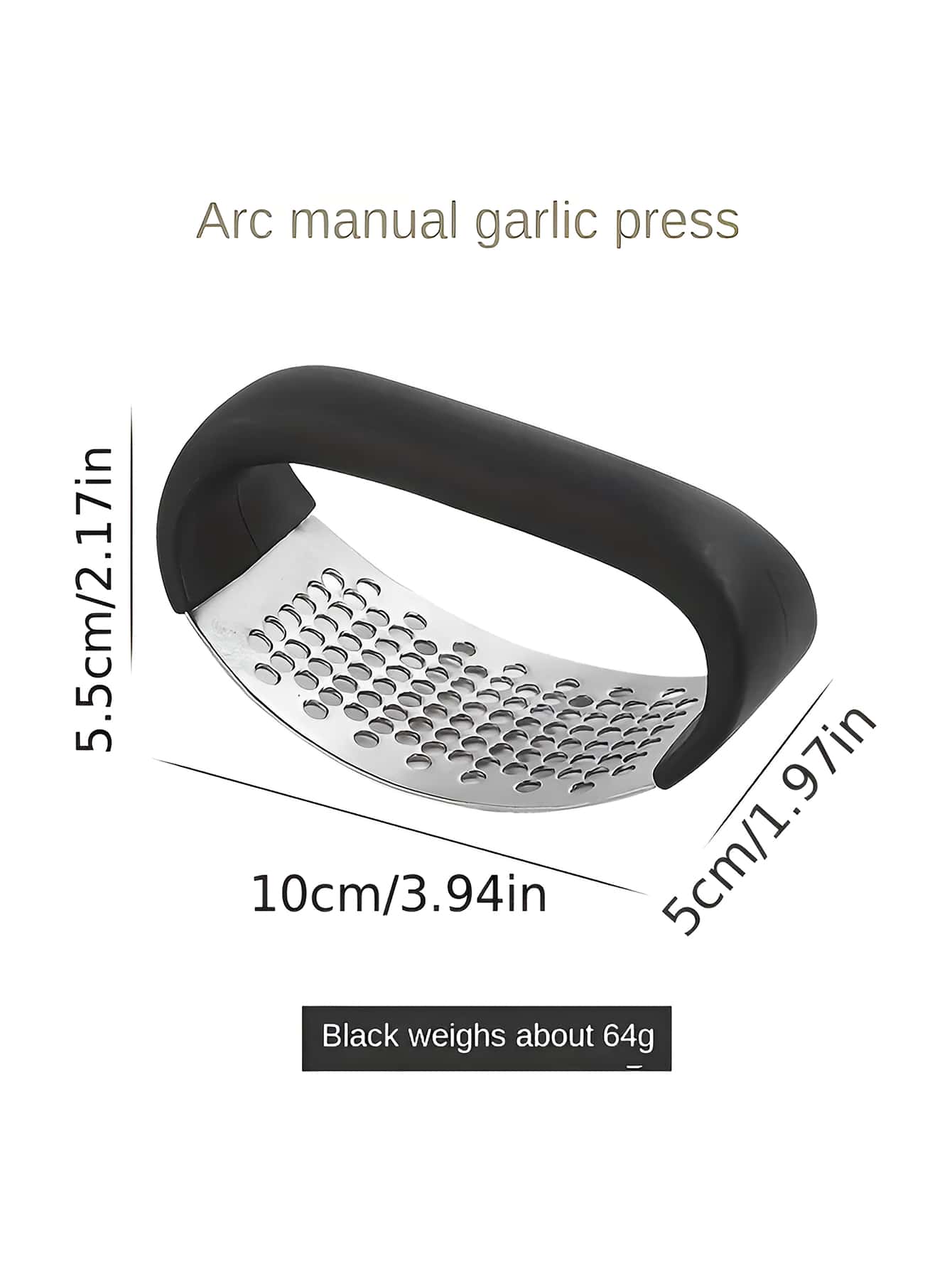 1pc Garlic Crusher, Manual Circular Black Vegetable Cutting Tool, Vegetable And Fruit Crusher