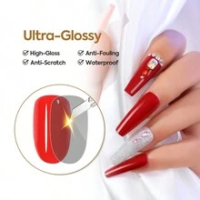 UMIK 凝膠指甲油底漆,7.5 毫升免擦拭霧面和閃亮透明面漆,持久高光澤和啞光效果在家 Diy - 無色 - 查看 2