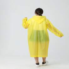 1pc Unisex Waterproof Hooded Raincoat Outdoor Jacket Perfect For Camping, Hiking - Yellow - View 5