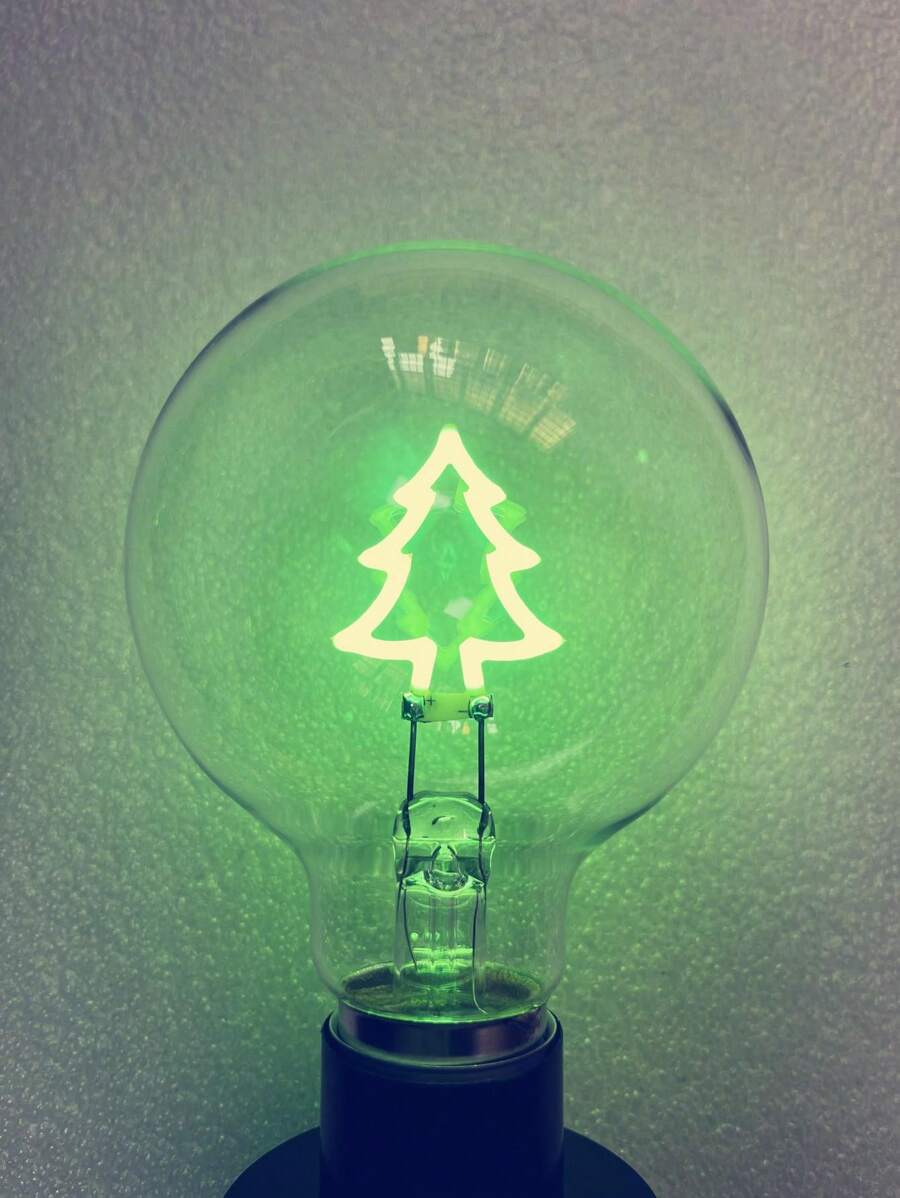 1套復古裝飾led松樹形綠色串燈0.6瓦可調光80流明3v 2200k E26 / E27基底卡通節日禮物夜燈燈泡,包括電池操作的燈座（不含電池）,適合在家庭,辦公室,餐廳,酒店,酒吧和商店增添樂趣,也可作為聖誕或其他節日送禮 - 彩色 - 查看 1