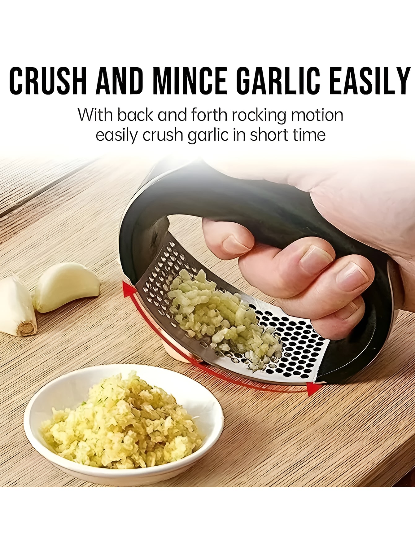 1pc Garlic Crusher, Manual Circular Black Vegetable Cutting Tool, Vegetable And Fruit Crusher