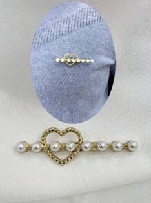 1個鋅合金心形胸針,適合日常穿著,男女適用 - 金色 - 查看 1