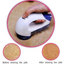 電池供電的電動毛衣剃毛機,衣物剃毛機,去毛球修剪器 - 白色 - 查看 7