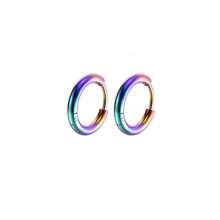 1pair 18k Gold Plated Titanium Steel Earring With 2.5mm Width Wire Circle, Simple Stainless Steel Fashionable Couple Jewelry In Korean, Japanese, European And American Style - Star - View 12