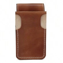 Bainha Porta Celular Prende no Cinto Em Couro - Caramelo - Visão 3