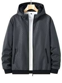 Men's Waterproof Windproof Hooded Outdoor Sports Jacket - Dark Grey - View 1