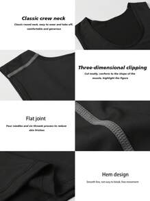 Men's Summer Basketball/Running/Fitness Training Sweat-Wicking Sports Tank Top Gym Clothes Men - Black - View 6