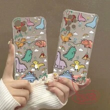 1pc Card Holder Wallet Colorful Cartoon Dinosaur Pattern Shockproof Phone Case Compatible With Iphone, Samsung, Xiaomi And Redmi Series - Multicolor - View 5