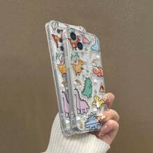 1pc Card Holder Wallet Colorful Cartoon Dinosaur Pattern Shockproof Phone Case Compatible With Iphone, Samsung, Xiaomi And Redmi Series - Multicolor - View 4