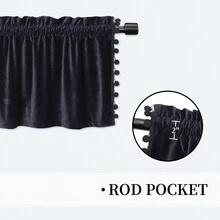 Cortinas de ventana de cocina - Negro - Ver 6