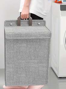 1入掛壁式洗衣籃,髒衣物儲物籃,家用折疊式洗衣籃,適用於浴室,臥室,客廳,家庭整理 - 灰色 - 查看 4