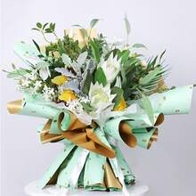 20入組/盒雙色防水鍍金花束包裝紙,用於婚禮裝飾 - 黑色 - 查看 5