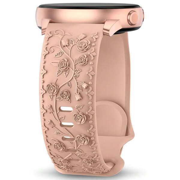 Unbeinst 1 pièce Bracelet de montre en silicone gaufré rose 20 mm, Bracelet de sport étanche pour femmes, compatible avec Samsung Galaxy Watch 6/5/4 (40 mm 44 mm) / Galaxy Watch 5 Pro (45 mm) / Galaxy Active 2 / Galaxy Watch 3 Valentines