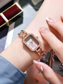YILEIQI Fashionable Bangle Watch For Women, Rose Gold Casual Simple Style Bracelet With Digits Design - Rose Gold - View 4