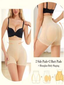 Loday女性 Nahtlose Gesäßstütze Gepolsterte Bauchpanties Taillentrainer Body Shaper Hip Enhancer Unterwäsche Shapewear Taillentrainer Korsett - 米色 - 查看 2