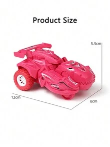 1款恐龍模型玩具車,擁有逼真的設計和4種顏色可供選擇,可變形為卡通恐龍,防撞設計,360度旋轉,適合萬聖節、聖誕節和生日派對的絕佳禮物 - 紅色 - 查看 2