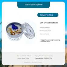 Aromatherapy Scented Candle With Crystal, Dry Flower In A Silver Tin Can For Hotel, Wedding Favors And Gifts - SKU-01-silver Jar-blue Stone-vanilla Flavor - View 1