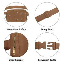 1pc Unisex Waist Pack For Running Fanny Pack For Women And Men Crossbody Belt Bag Bum Bag With Adjustable Strap For Sports - Brown - View 5