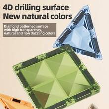 4d鑽石表面與彩色視窗磁性積木,早期教育的智力益智玩具,適合男孩和女孩。多種形狀,無盡的樂趣！ - 彩色 - 查看 5