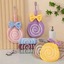 1入組卡通棒棒糖形狀快幹、吸水性手巾,小方形擦手巾 - 彩色 - 查看 6