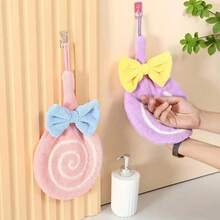 1入組卡通棒棒糖形狀快幹、吸水性手巾,小方形擦手巾 - 彩色 - 查看 1