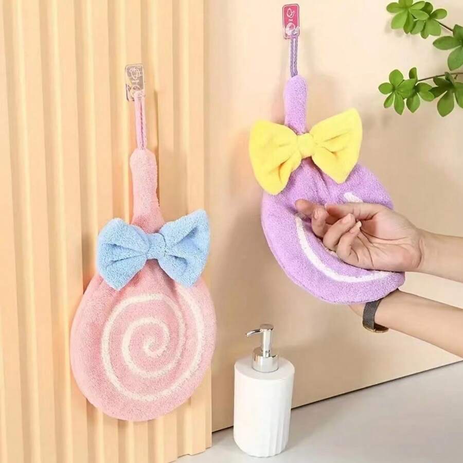 1入組卡通棒棒糖形狀快幹、吸水性手巾,小方形擦手巾 - 彩色 - 查看 1